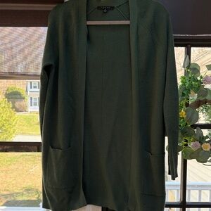 Cyrus Dark Green Open-Front Pocket Cardigan size M